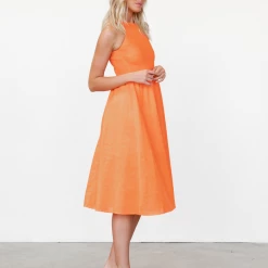 Reverse Thalia Midi Dress (Orange) Dresses