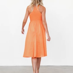 Reverse Thalia Midi Dress (Orange) Dresses