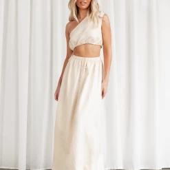 Alexandria Maxi Skirt (Off White) - By Lioness Sets + Co-ords