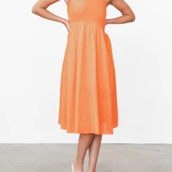 Reverse Thalia Midi Dress (Orange) Dresses