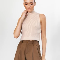 Redberry New Arrivals Wild One Knit Top (Beige)