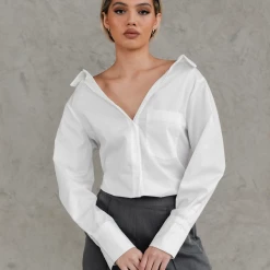 Charcoal Clothing New Arrivals Isla Button Up Shirt (White)