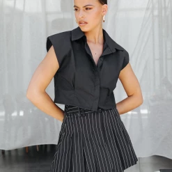 Charcoal Clothing Rue Mini Skirt (Black/White) Bottoms