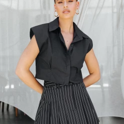 Charcoal Clothing Rue Mini Skirt (Black/White) Bottoms