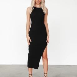 Winnie And Co Dresses Lara Midi Dress (Black)