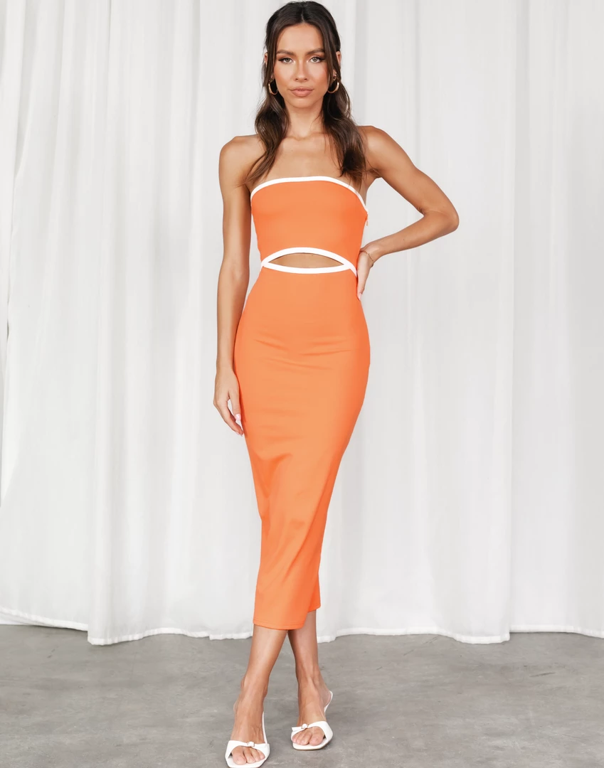 Winnie & Co Fairfax Midi Dress (Orange) Dresses 1 Winnie & Co Fairfax Midi Dress (Orange) Dresses