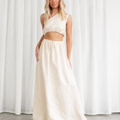 Alexandria Maxi Skirt (Off White) - By Lioness Sets + Co-ords