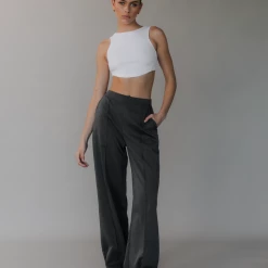 Charcoal Clothing Gigi Rib Tank (White) New Arrivals