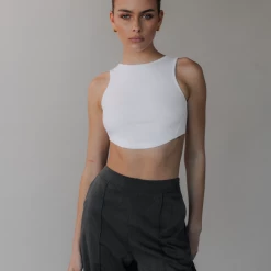 Charcoal Clothing Gigi Rib Tank (White) New Arrivals