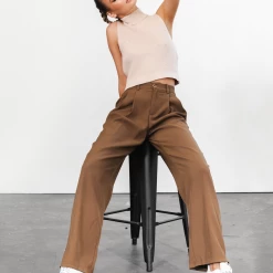 Redberry New Arrivals Wild One Knit Top (Beige)