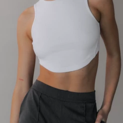 Charcoal Clothing Gigi Rib Tank (White) New Arrivals