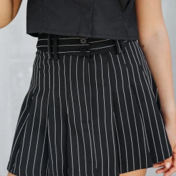 Charcoal Clothing Rue Mini Skirt (Black/White) Bottoms