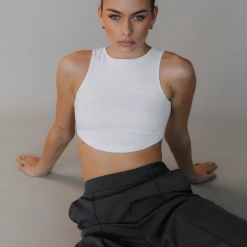 Charcoal Clothing Gigi Rib Tank (White) New Arrivals