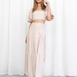 Thanne Sets + Co-ords Noha Midi Skirt (Beige) 13 Thanne Sets + Co-ords Noha Midi Skirt (Beige)