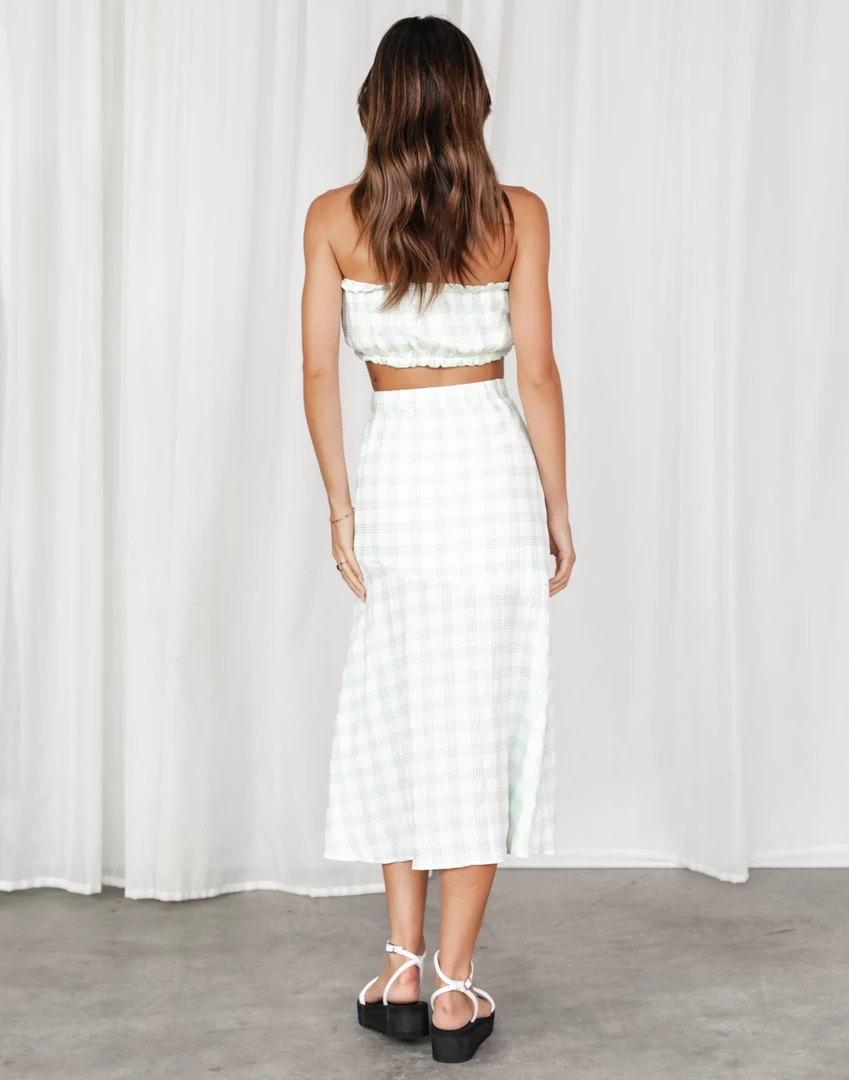 My Girl Sets + Co-ords Ashlei Midi Skirt (Green Gingham) 3 My Girl Sets + Co-ords Ashlei Midi Skirt (Green Gingham)