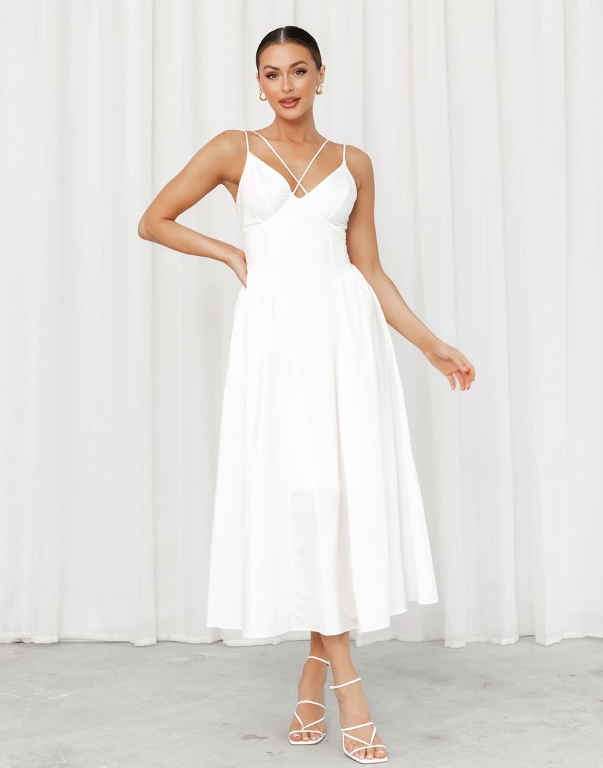 Pearl And Sea Vertigo Midi Dress (White) 4 Pearl And Sea Vertigo Midi Dress (White)