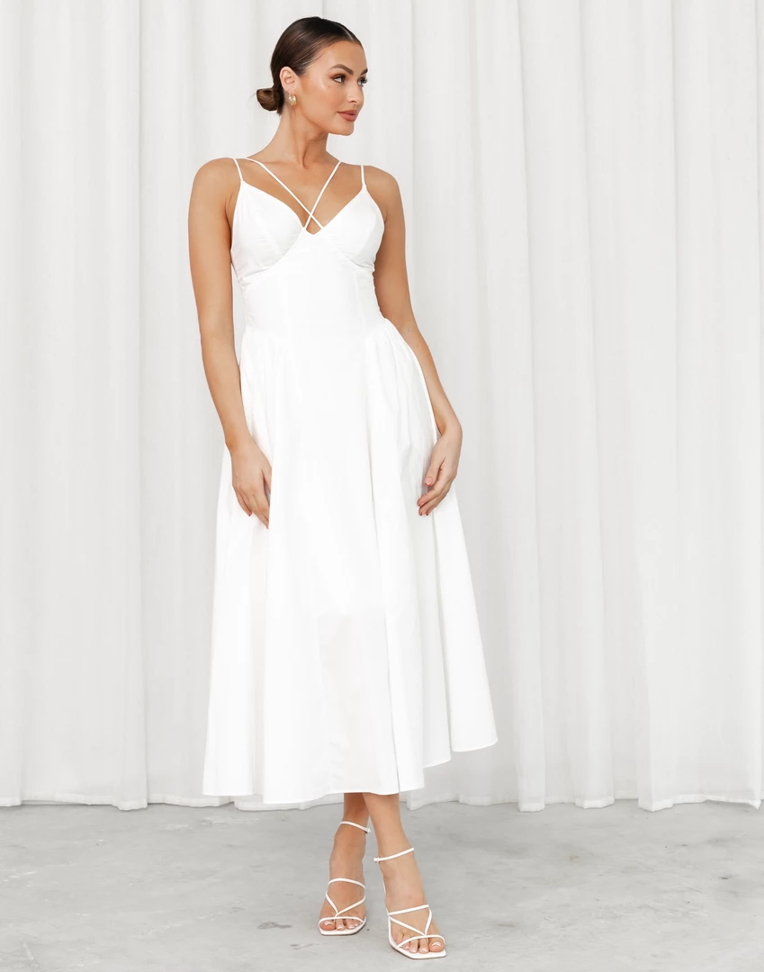 Pearl And Sea Vertigo Midi Dress (White) 5 Pearl And Sea Vertigo Midi Dress (White)