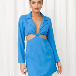 Into Fashion Vanessa Mini Dress (Blue) New Arrivals