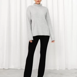 Pink Diamond Lacey Knit Jumper (Grey)