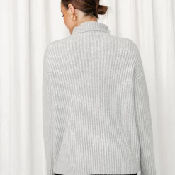 Pink Diamond Lacey Knit Jumper (Grey)