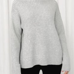 Pink Diamond Lacey Knit Jumper (Grey)