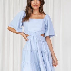 Charcoal Clothing Dresses Allysa Mini Dress (Baby Blue)