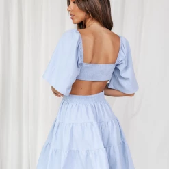 Charcoal Clothing Dresses Allysa Mini Dress (Baby Blue)