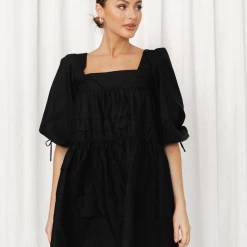 Pearl And Sea Yara Mini Dress (Black)