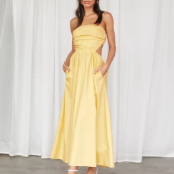 Pink Diamond Lorelei Maxi Dress (Yellow) Dresses