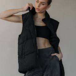 Pink Diamond New Arrivals Verona Puffer Vest (Black)