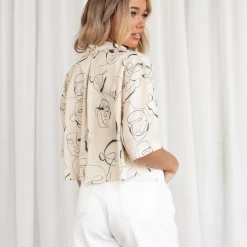 Thanne Sets + Co-ords Face To Face Shirt (Beige)