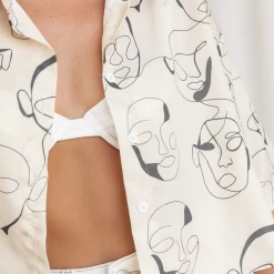 Thanne Sets + Co-ords Face To Face Shirt (Beige)