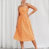 Reverse Dresses Paige Midi Dress (Orange)
