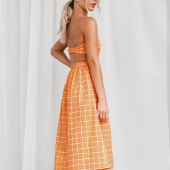 Reverse Dresses Paige Midi Dress (Orange)
