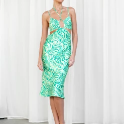 Shareen Collection In Touch Midi Dress (Green)