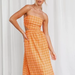 Reverse Dresses Paige Midi Dress (Orange)