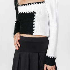 8 Birdies Vikki Knit Top (Black/White) New Arrivals