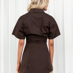 Charcoal Clothing Nostalgia Mini Dress (Brown) 18 Charcoal Clothing Nostalgia Mini Dress (Brown)