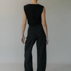 Charcoal Clothing New Girl Pants (Black Pinstripe)