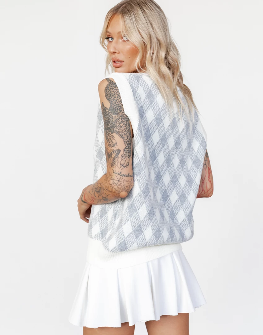 Shareen Collection New Arrivals Daniel Knit Vest (Checkered) 4 Shareen Collection New Arrivals Daniel Knit Vest (Checkered)