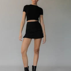 Charcoal Clothing Lyric Mini Skirt (Black) New Arrivals