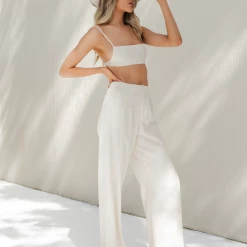 Charcoal Clothing Cairo Crop Top (Beige)