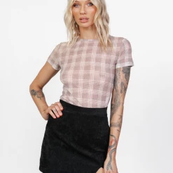 Fantasy Mesh Tee (Beige/Plaid) - By Lioness 9 Fantasy Mesh Tee (Beige/Plaid) - By Lioness