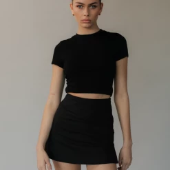 Charcoal Clothing Lyric Mini Skirt (Black) New Arrivals