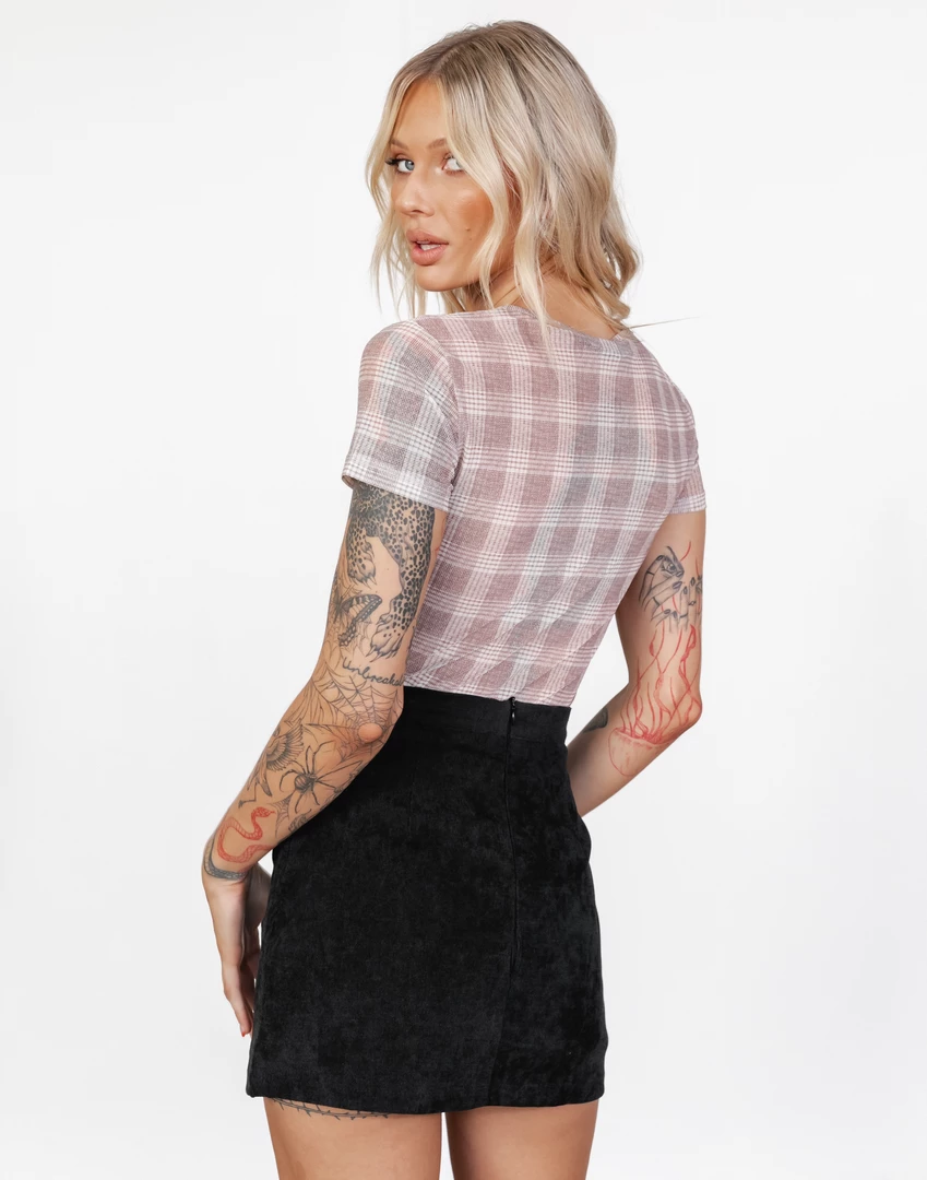 Fantasy Mesh Tee (Beige/Plaid) - By Lioness 3 Fantasy Mesh Tee (Beige/Plaid) - By Lioness