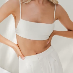 Charcoal Clothing Cairo Crop Top (Beige)