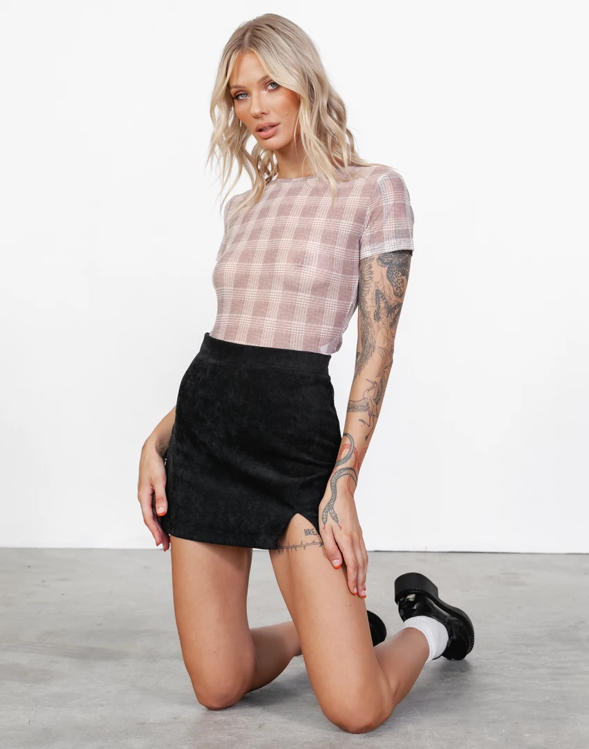 Fantasy Mesh Tee (Beige/Plaid) - By Lioness 2 Fantasy Mesh Tee (Beige/Plaid) - By Lioness