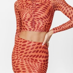 Luvalot Sunny Long Sleeve Top (Orange/Red) New Arrivals