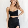 One Way Tops Skye Crop Top (Black)