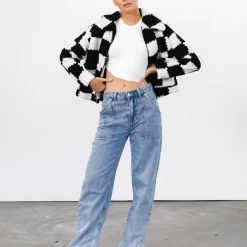 Into Fashion Cora Jacket (Black/White) New Arrivals